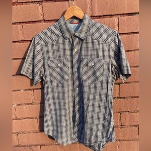 Banana Republic Navy and White Checkered Shirt